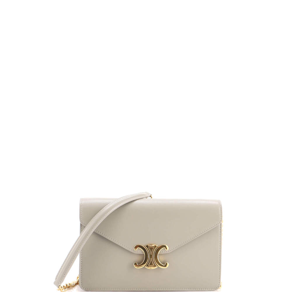 Celine Margo Triomphe Wallet on Chain Leather